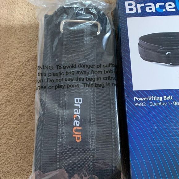 BraceUp Powerlifting Belt B692 Black Large *NEW* - Picture 2 of 5